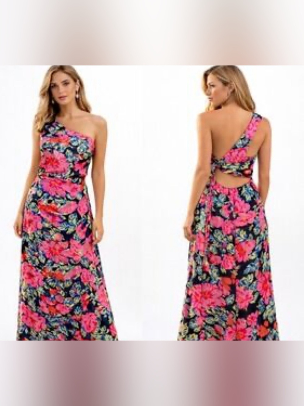 Forever 21 Pink Floral Maxi Dress 048